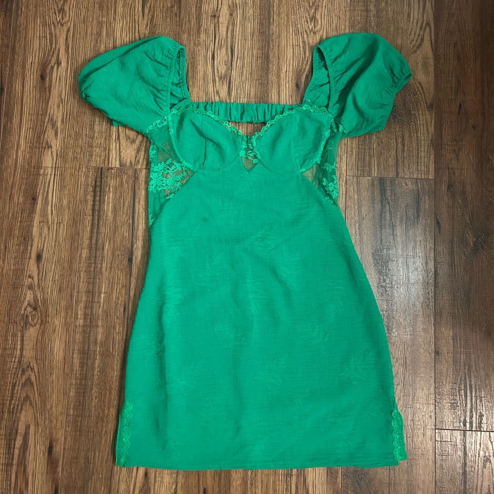 Green Sky To Moon Mini Dress